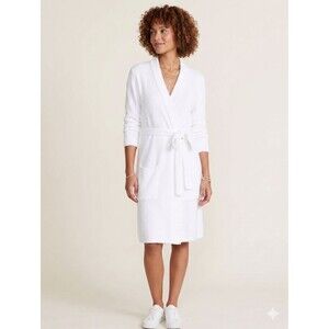 BAREFOOT DREAMS CozyChic Lite Ribbed Sea Salt White Robe Women's S/M